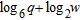 <strong>Write the logarithm as a sum and/or difference of logarithms of a single quantity. Then simplify if possible. Assume that q and w are positive numbers. </strong> A) B) C) D) E)