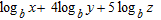 <strong>Assume that , , , and are positive numbers Use the properties of logarithms to write the expression in terms of the logarithms of , , and . </strong> A) B) C) D) E)