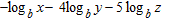 <strong>Assume that , , , and are positive numbers Use the properties of logarithms to write the expression in terms of the logarithms of , , and . </strong> A) B) C) D) E)