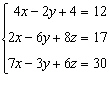<strong>Find a system of linear equations below that has the point as a solution. , , , or </strong> A) B) C) D) E)