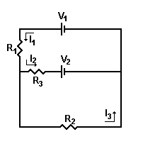 Laws that deal with electrical currents are known as Kirchhoff s Laws. When Kirchhoff s Laws are applied to the electrical network shown in the figure, where R _ { 1 } = 4 ohms, R _ { 2 } = 2 ohms, R _ { 3 } = 4 ohms, V _ { 1 } = 26 volts, V _ { 2 } = 14 volts, the currents I _ { 1 } , I _ { 2 } and I _ { 3 } (in amps)are the solution of the system \left\{ \begin{array} { l } I _ { 1 } + I _ { 2 } - I _ { 3 } = 0 \\ 4 I _ { 1 } + 2 I _ { 3 } = 26 \\ 4 I _ { 1 } - 4 I _ { 2 } = 12 \end{array} \right. Find the current I _ { 3 } .