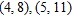 Find the equation of the line that contains the two given points. Express the equation in the form , where A , B , and C are integers.