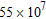 <strong>Write the number 55,000,000 in scientific notation.</strong> A) B) C) D) E)