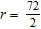<strong>Solve the equation. </strong> A) B)r = 36 C)r = 6 D)r = 20 E)no solution