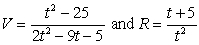 <strong>The current, I, in an electrical circuit is found by dividing the voltage, V, by the resistance, R. Suppose the voltage and resistance vary with time as in the following equations. Assume there are no zero denominators. Find a formula in terms of t that gives the current, I.</strong> A) B) C) D) E)