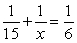 <strong>Find the least common denominator for the equation. </strong> A) 6 B) 90 C) 30 D) 30x E) 6x