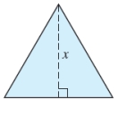 <strong>The sides of the following equilateral triangle are length 6. Find the height x of the triangle. Round your answer to 2 decimal places. </strong> A) 6.71 B) 5.66 C) 8.49 D) 5.20 E) 5.74