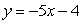 <strong>Find the equation of the line that contains the point (6, -26) and has slope -5.</strong> A) B) C) D) E)