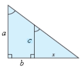 <strong>Use Proportions to find x, where a = 5 , b = 7 , c = 3 </strong> A) 10 \frac { 3 } { 2 } B) 10 \frac { 2 } { 3 } C) 11 \frac { 2 } { 3 } D) 10 \frac { 1 } { 2 } E) 11 \frac { 1 } { 2 }