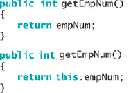 Explain and describe the this reference. How is the this reference used in each of the above methods?