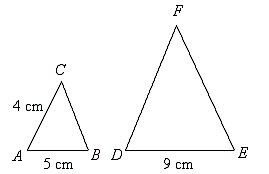 <strong>Triangles ABC and DEF are similar. Find the length of side DF. Round to the nearest tenth. </strong> A) 7.7 cm B) 7.2 cm C) 8.2 cm D) 6.6 cm E) 6.8 cm
