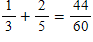 <strong>Use each of these numbers exactly once to make the following equation true: 1, 2, 3, 5, 44 , 60 . Answers may vary. </strong> A) B) C) D) E)