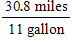 <strong>An automobile was driven 338.8 miles on 11 gallons of gas. Find the number of miles driven per gallon of gas. </strong> A) B) C) D) E)