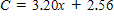 <strong>The cost of a cab ride is $ 3.20 plus $ 0.32 per each eighth of a mile traveled during the cab ride. Translate the rule that calculates the cost of a cab ride C in terms of the number of miles traveled during the cab ride x into an equation. </strong> A) B) C) D) E) 