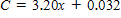 <strong>The cost of a cab ride is $ 3.20 plus $ 0.32 per each eighth of a mile traveled during the cab ride. Translate the rule that calculates the cost of a cab ride C in terms of the number of miles traveled during the cab ride x into an equation. </strong> A) B) C) D) E) 