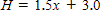 <strong>A tree grows 3.0 feet during the first year of its life and grows one half foot per year each year after the first year. Translate the rule that calculates the height of the tree H in terms the age of the tree x in years into an equation. </strong> A) B) C) D) E) 