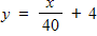<strong>Assume there is a functional relationship between the frequency of cricket chirps and the temperature. To find the temperature, the rule is to count the number of chirps in one minute, divide by 4 , and add 40 . Translate the rule into an equation. Let x be the number of cricket chirps in one minute and let y be the temperature. </strong> A) B) C) D) E)