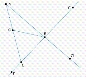 <strong>In the figure below and are perpendicular lines. Name two adjacent angles. </strong> A) B) C) D) E)