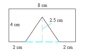 <strong>Find the area of the figure below. </strong> A) 32 cm<sup>2</sup> B) 27 cm<sup>2</sup> C) 29.5 cm<sup>2</sup> D) 25.75 cm<sup>2</sup> E) 22 cm<sup>2</sup>