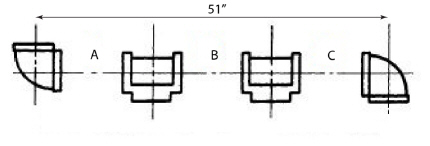 Use Data Sheet 5 and 7.Mixed number Example: 2-1/3 Put a dash between the whole number and the fraction.Simple Fraction Example: 2/3 1/2 PVC pipe is divided into three equal segments.c-c = 51 inches long 1/2 PVC, 90 ell 1/2 PVC, tee Find the end-to-end measure of pipe C.