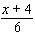 <strong>Write the given phrase as a mathematical expression: The sum of and 4 divided by 6.</strong> A) B) C) D) E)