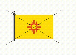 <strong>Select the figure that shows the correct line(s) of symmetry for the illustration of the flag, without its flagpole. </strong> A) B) C) D) E)