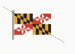 <strong>Select the figure that shows the correct line(s) of symmetry for the illustration of the flag, without its flagpole. . </strong> A) B) C) D) E)