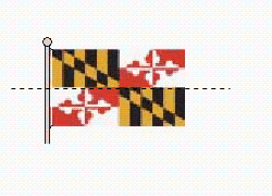 <strong>Select the figure that shows the correct line(s) of symmetry for the illustration of the flag, without its flagpole. . </strong> A) B) C) D) E)