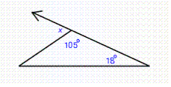 Find the measure of the indicated exterior angle.  