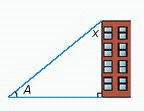 Assume that the given angles have been measured and \angle A = 48 ^ { \circ } . Calculate the angle, x , that could not be found by direct measurement.