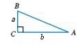  Find the sine, cosine, and tangent for the angle  A  where  a = \sqrt { 11 }  and  b = \sqrt { 14 }    