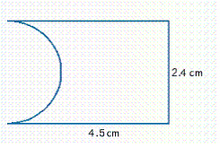 <strong>Find the distance around the exterior of the figure. Round approximate answers to one decimal place. </strong> A) 16.2 cm B) 18.9 cm C) 13.8 cm D) 10.7 cm E) 15.2 cm