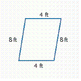 Find the distance around the exterior of the figure. __________ ft