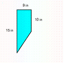 Find the area of the shaded region. If necessary, round to one decimal place. A = __________ \text { in } ^ { 2 }
