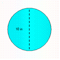 Find the area of the shaded region. If necessary, round to two decimal places. A = __________ \text { in } ^ { 2 }