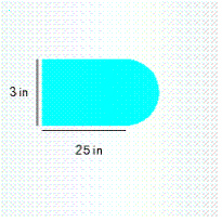 Find the area of the shaded region. If necessary, round to two decimal places. A = __________ \text { in } ^ { 2 }
