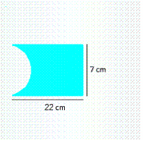 Find the area of the shaded region. If necessary, round to two decimal places. A = __________ \mathrm { cm } ^ { 2 }