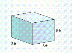  Find the volume of the solid.   __________  \mathrm { ft } ^ { 3 }