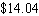 <strong>Find the total amount, including tax, for an item with a price of $13.50 and a tax rate of 4%.</strong> A) B) C) D) E)