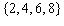 <strong>Specify the set by roster. {even counting numbers less than 12}</strong> A) B) C) D) E)