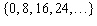 <strong>Specify the set by roster. {Positive multiples of 8}</strong> A) B) C) D) E)