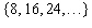 <strong>Specify the set by roster. {Positive multiples of 8}</strong> A) B) C) D) E)