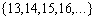 <strong>List the set in roster form. { is a natural number greater than 15}</strong> A) B) C) D) E)