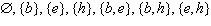 <strong>List all subsets of the given set. Identify any of the subsets that are improper. </strong> A) Improper subsets: B) Improper subsets: C) Improper subsets: D) Improper subsets: E) Improper subsets: