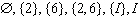 <strong>List all subsets of the following set. </strong> A) B) C) D) E)