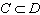 Write in words what the symbols mean about sets C and D.