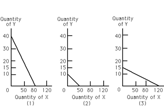 Exhibit 20-7 ​   Refer to Exhibit 20-7. For graph (2), if the price of X is $60, what is the consumer's income?