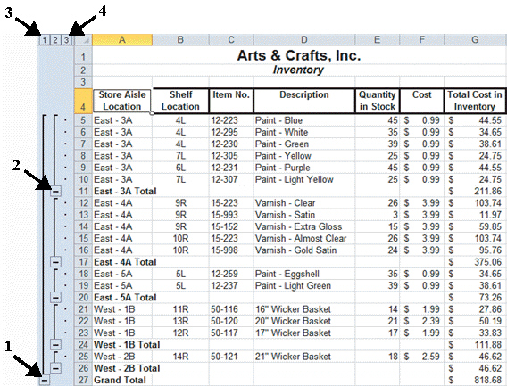 FIGURE EX 11-1 In Figure EX 11-1 above, click ____ to display the greatest amount of detail.