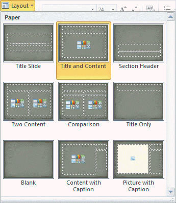 <strong>FIGURE PPT 1-1 Referring to Figure PPT 1-1 above, you can choose a layout for your slide ____.</strong> A) when you create it B) after the content is created C) both a. and b. D) neither a. nor b.