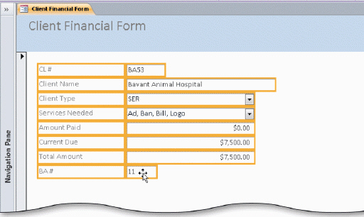 Critical Thinking Questions Case 4-2 An employee at Camashaly Design created the form shown in the accompanying figure. The form needs to be in a control layout and Camashaly would like to add a date to the form. How can the employee add the date to the form?